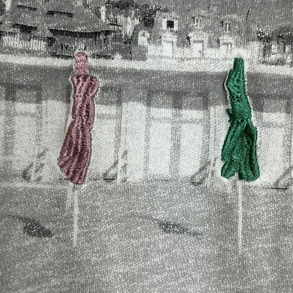 Ted Baker London Mens Graphic T-Shirt Size 6 White Umbrella Embroidery Cotton - Picture 3 of 8